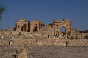 Vista general templo de Júpiter, Sbeitla, Túnez