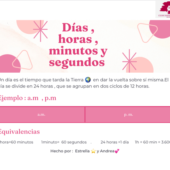 HORAS, MINUTOS Y SEGUNDOS