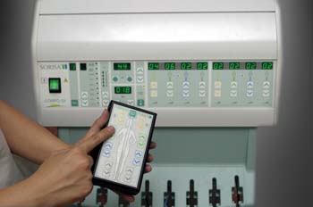 Gimnasia pasiva con cintas de caucho: mando a distancia