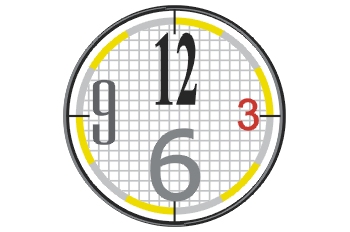 Esfera de reloj cuadriculada