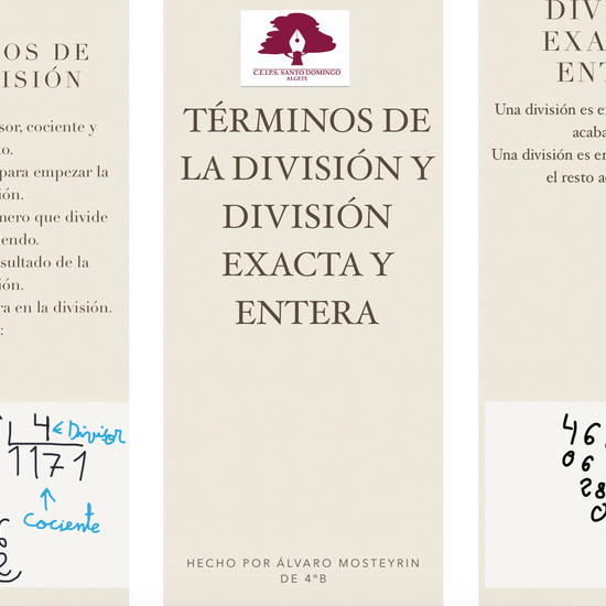 DIVISIÓN EXACTA O ENTERA