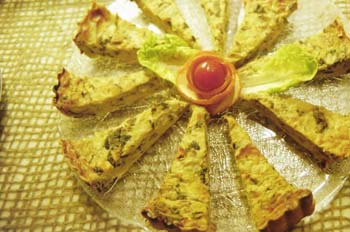 Porciones de quiche de verduras