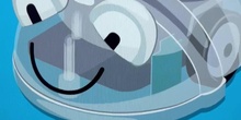 Programa con la app de BlueBot con tarjetas superando retos y distintos modos de conducción.