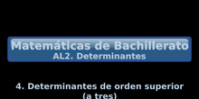 AL2. 4 Determinantes de orden superior (a tres)