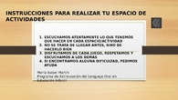Instrucciones para el espacio de actividades