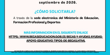 Becas Alumnado con Necesidades Educativas Curso 26/27