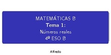 Apuntes del Tema 1: Números Reales de curso Matematicas B de 4ºESO.