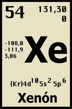 Tabla periódica, xenón