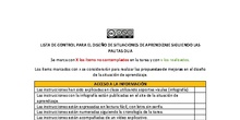 LISTA DE CONTROL PARA EL DISEÑO DE SITUACIONES DE APRENDIZAJE SIGUIENDO LAS PAUTAS DUA