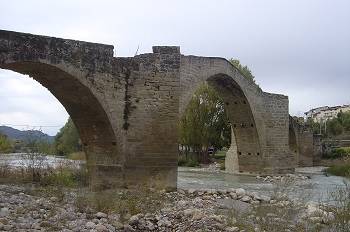 Detalle del tajamar del puente, Huesca