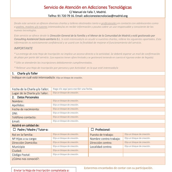 Hoja Inscripción Talleres