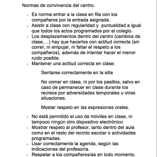 Normas de convivencia Ceip Ágora Brunete 9
