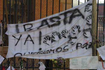 Mensaje de protesta en contra de los Atentados del 11-M