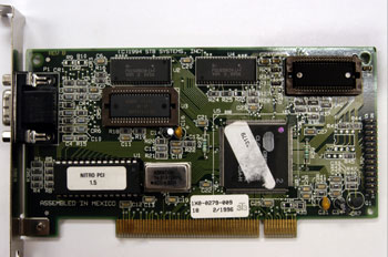 Vista de componentes de las tarjetas gráficas tipo PCI