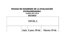 Exámenes Evaluación Extraordinaria Distancia 2017/18