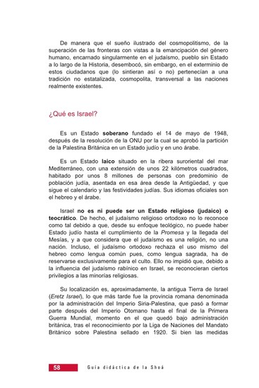 Página 58 de la Guía Didáctica de la Shoá