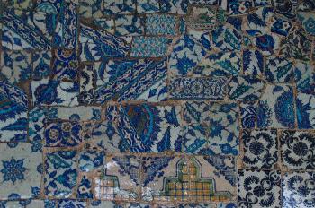 Detalle de azulejos en Rüstem pasa Camii, Estambul, Turquía