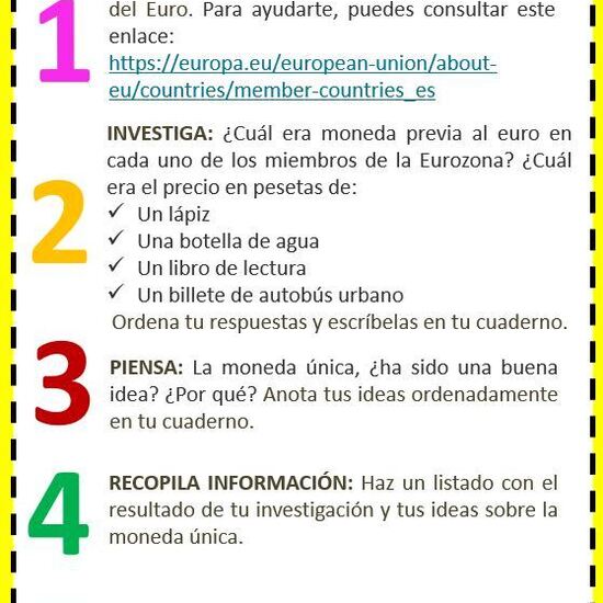 Actividad de investigación: La vida antes del euro.