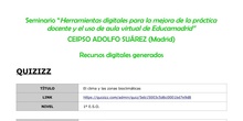 Recursos digitales generados en el seminario