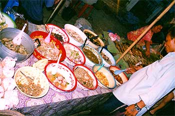 Detalle de platos gastronómicos laosianos, Laos