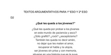 TEXTOS ARGUMENTATIVOS 1º ESO Y 2º ESO