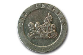 Pesetas,  Juan Carlos I y Felipe de Borbón, Cruz