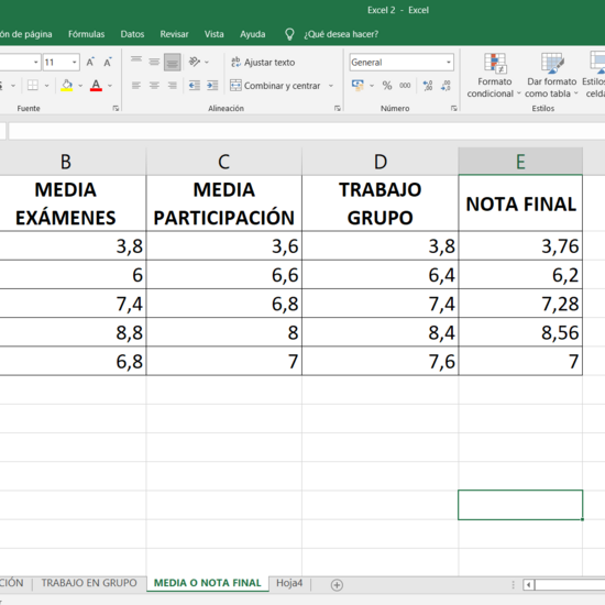 excel almudena y maría
