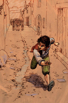 Corriendo hacia la casa