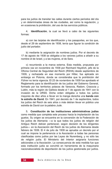 Página 34 de la Guía Didáctica de la Shoá