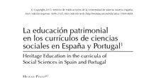 La educación patrimonial en los currículos de ciencias sociales