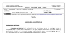 Ficha de Habilidades Gimnásticas para 1º ESO