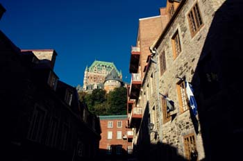 Vistas al castillo de Frontenac, Quebec City, Canadá