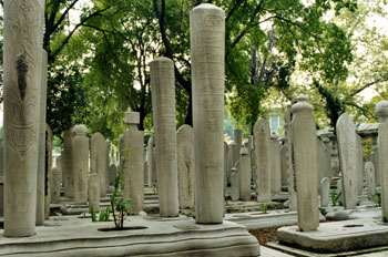 Cementerio hacia Eyüp, Estambul, Turquía