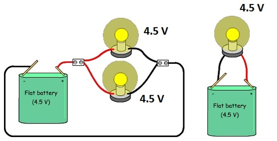 Parallel circuit same voltage