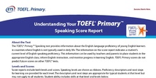 Understanding Your TOEFL Primary Speaking Score Report