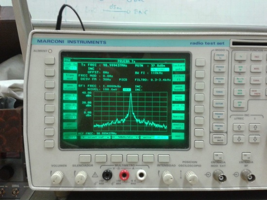 Visualización de portadora de radiofrecuencia en un analizador de espectros