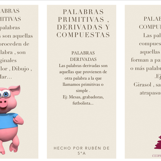 PALABRAS PRIMITIVAS, DERIVADAS Y COMPUESTAS