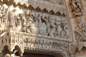 Detalle del tímpano, Catedral de León, Castilla y León
