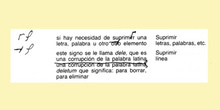 Signo de corrección: suprimir letras