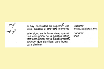 Signo de corrección: suprimir letras