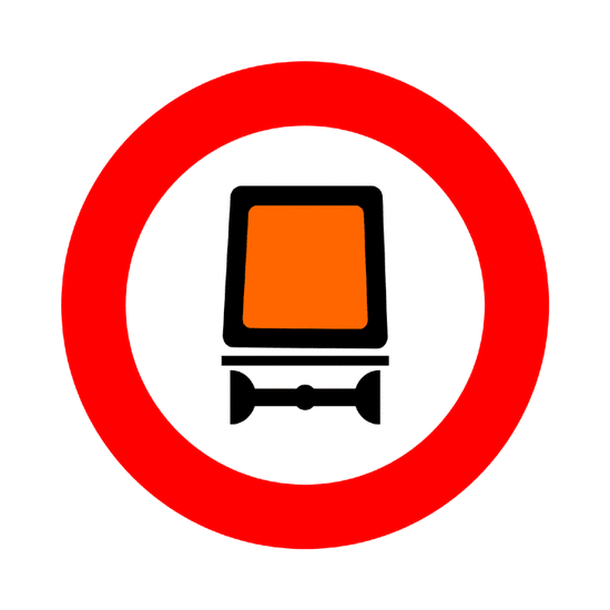 Entrada prohibida a vehículos que transporten mercancías peligro