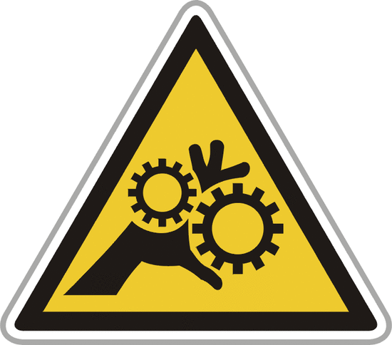 Peligro manos engranajes