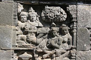 Detalle de relieves, Templo Borobudur, Jogyakarta, Indonesia