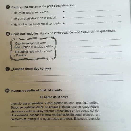EJERCICIOS LENGUA 2 30 DE ABRIL