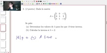 Matrices y Determinantes - Examen B Ejercicio 3