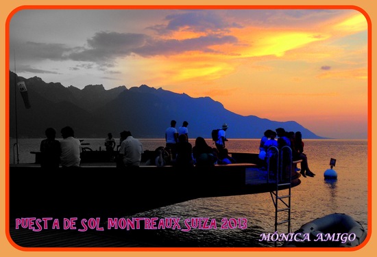 Puesta de sol en Montreaux Suiza 2013