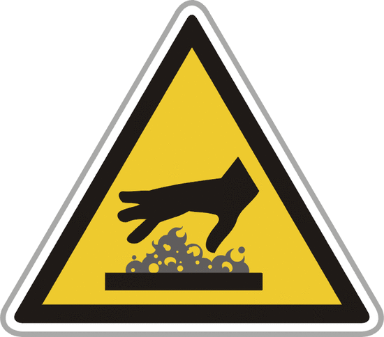 Peligro manos en superficie caliente