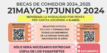 RESUMEN DEL PROCESO DE SOLICITUD DE BECAS DE COMEDOR ESCOLAR 2024/25