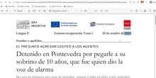 Lengua II Tema 1 Clase 11 20261015 - Examen resuelto "El agresor golpeó a los agentes"