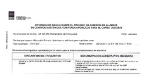 información básica sobre el proceso de admisión